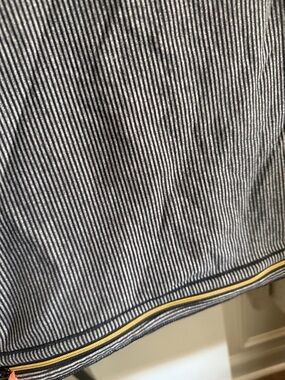 Striped Navy and White Skirt with Yellow Trim